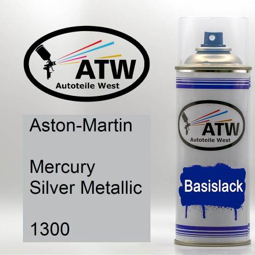 Aston-Martin, Mercury Silver Metallic, 1300: 400ml Sprühdose, von ATW Autoteile West.